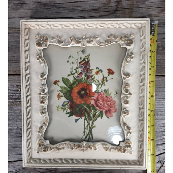 ANTIQUE French Plaster Botanical Frame 8x10 Cream & Gold Gilt early 1800s - Picture 3 of 8